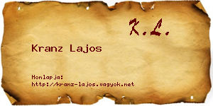 Kranz Lajos névjegykártya